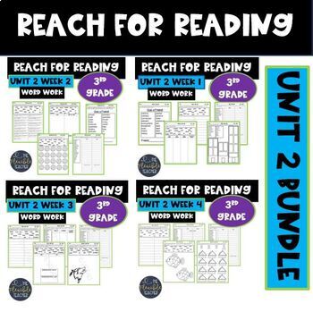 Preview of Reach for Reading | Unit 2 | Spelling | Word Work Bundle | Third Grade