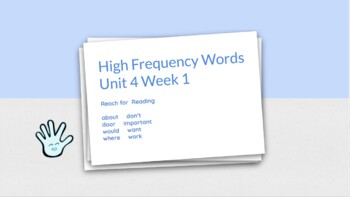 Preview of Reach for Reading Unit 4 Weeks 1-4 High Frequency Word Videos - Remote Learning