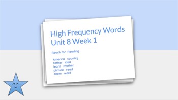 Preview of Reach for Reading Unit 8 Weeks 1-4 High Frequency Word Videos - Remote Learning