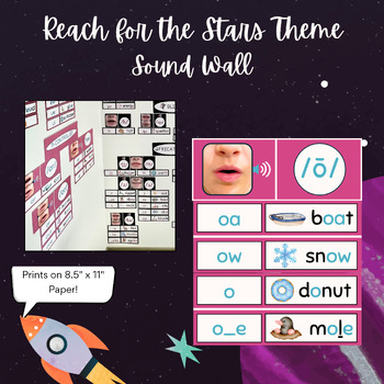 Preview of Reach for the Stars Sound Wall - Space Theme