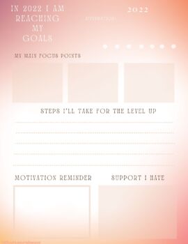 Preview of Reaching My Goals Planner, New Year, 2022