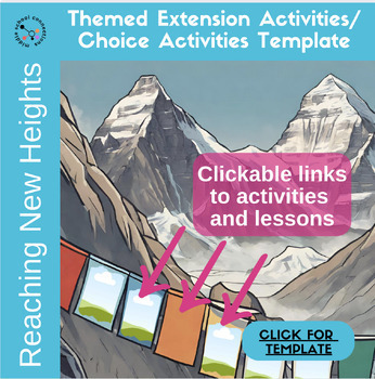 Preview of Reaching New Heights, Everest "Peak" Choice Board, Canva editable blank template