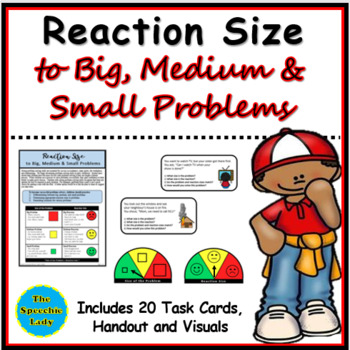 Preview of Reaction Size to Big, Medium & Small Problems - Handout, Task Cards, Visuals