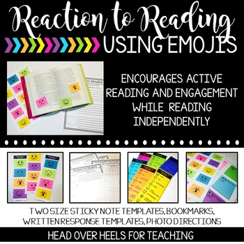 Preview of Reaction to Reading Using Emoji Sticky Notes {Interaction With Text}