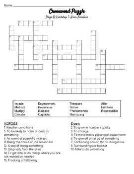 Read 180 Stage B Workshop 7: Alien Invaders Crossword Puzzle by The