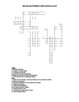 Read 180 Stage B Workshop 7 (Alien Invaders) Vocabulary Crossword Puzzle