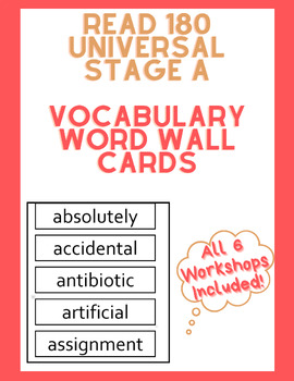 Preview of Read 180 Universal Stage A Vocabulary Word Wall/Bulletin Board Bundle (All 6)