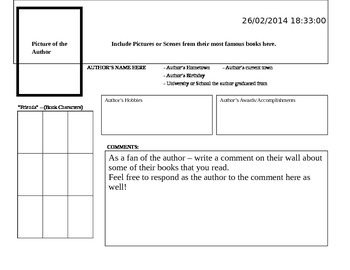 Preview of Read Across America - Author Study - Research - Create a Facebook Page