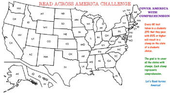 Read Across America Map Read Across America Challenge by Ms A Wilson Literacy for Life | TpT