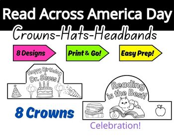 Preview of Read Across America Crowns | Hats Headbands | March 2