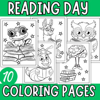 Preview of Reading Day Coloring Pages - March Coloring Sheets / Reading month