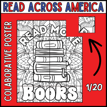 Preview of Reading Across America Week: World Book Day Collaborative Coloring Art Poster