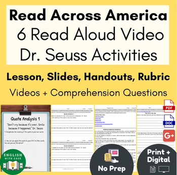 Preview of Read Across America | Dr. Seuss Birthday | 6 Read Aloud Videos & Activities