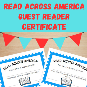 Preview of Read Across America Guest Readers Certificate
