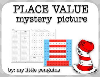 Preview of Read Across America (Hat) Mystery Place Value Picture
