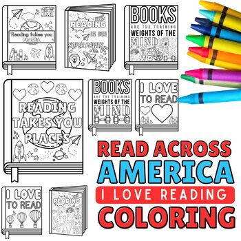 Preview of Read Across America | I Love Reading Coloring Pages