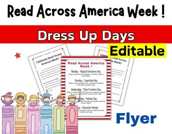 Preview of Read Across America Spirit Week Flyer - Editable | Dress Up Days | Newsletter