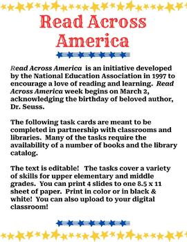 Preview of Read Across America Task Cards