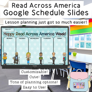 Preview of Read Across America Week Google Schedule Slides