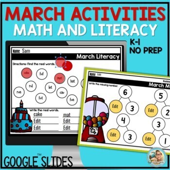 Preview of Read Across America Week MARCH Activities Literacy and Math | Google Slides