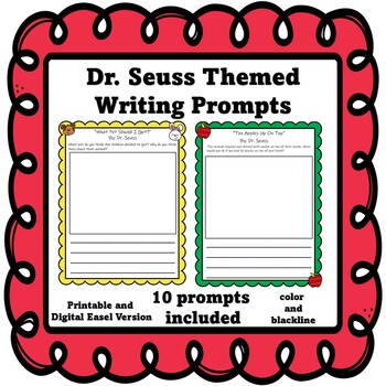 Read Across America Writing Prompts (Dr. Seuss Themed) by The Teacher's ...