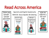 Coloring Read Across America bookmarks Spanish & English