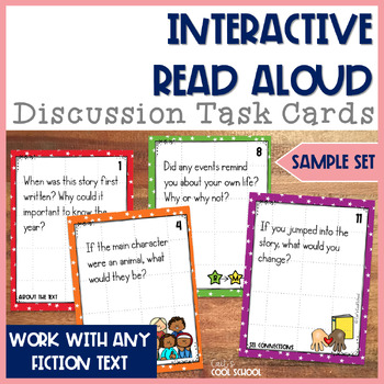 Preview of Interactive Read Aloud Discussion Task Cards FREE ~Reading Response for Any Book