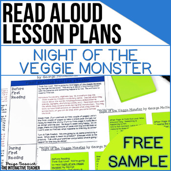 Preview of Read Aloud FREEBIE: Night of the Veggie Monster, Interactive Lesson Plans