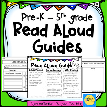 Preview of Read Aloud Guides with Comprehension Checks~Pre K-5th Grade~For Subs, Volunteers