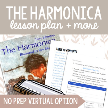 Preview of Read Aloud Lesson Plan The Harmonica by Tony Johnston {+Virtual/Sub Version}