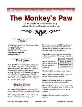 Bevis Vugge Venlighed Read Aloud Plays: The Monkey's Paw gothic masterpiece by Mackowiecki Lewis