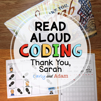Preview of Thank You Sarah Thanksgiving Unplugged Coding Activity