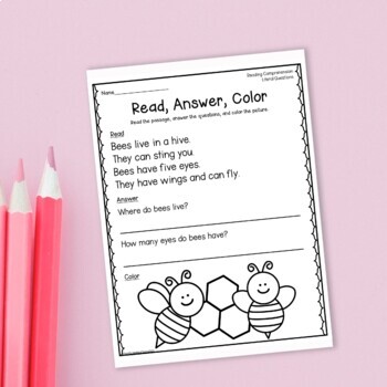 read answer color 1 reading passages and literal