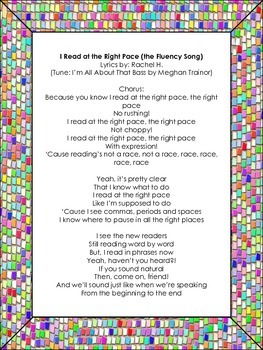 Preview of Fluency Song - Read At The Right Pace (tune of All About That Bass)