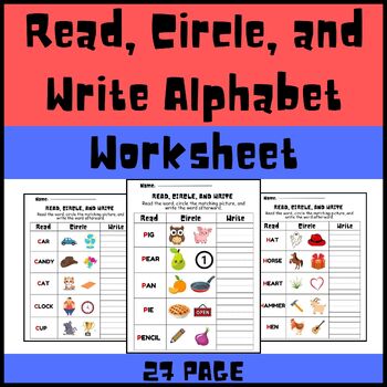 Preview of Read, Circle, and Write Alphabet Worksheet| Alphabet Activities for Kids