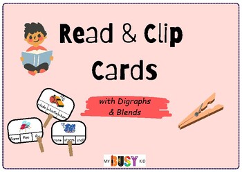 Preview of Read & Clip Cards - Digraphs & Consonant Blends