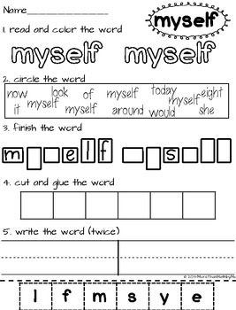 read color circle create sight word printables all third grade dolch words