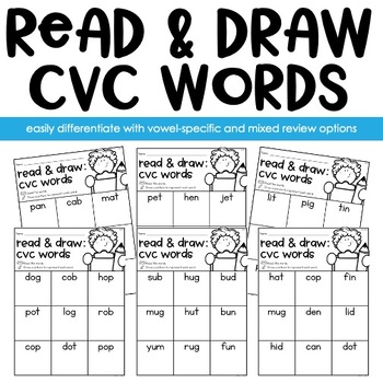 Read & Draw {CVC} by Mister Kinder | Teachers Pay Teachers