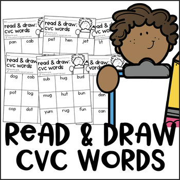 Read & Draw | CVC Words | Short Vowel Printables by Mister Kinder