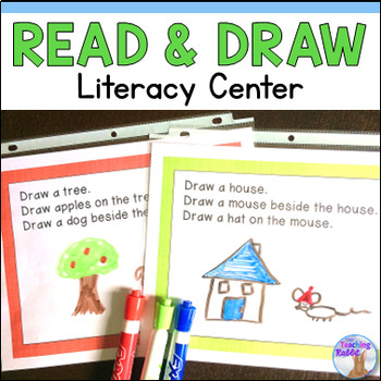 Preview of Read & Draw Literacy Center - Following Directions Activity 1st Grade