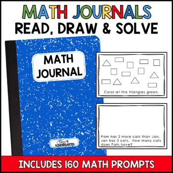 Preview of Math Journal Prompts for Kindergarten: Read, Draw and Solve for All Year