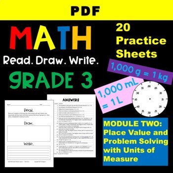 Preview of Read Draw Write Math Grade 3 Module 2 TIME Word Problems 