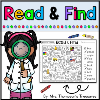 Preview of Read & Find Hidden Picture Activities Printable and Digital