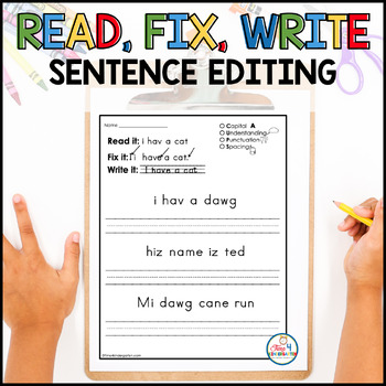 Preview of Sentence Editing Spelling Writing and Grammar Practice