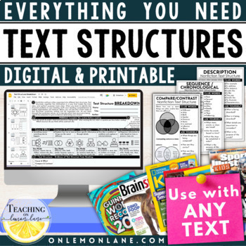 Preview of Read Informational Nonfiction Text Structures Structure Anchor Chart Lesson Plan
