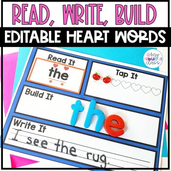 Preview of Editable Heart Word Tricky Word Sight Word Building