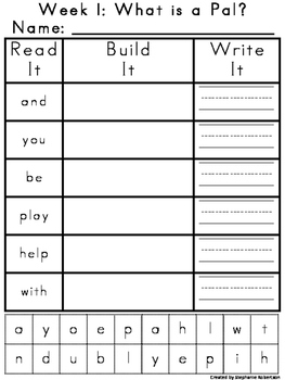 Read It, Build It, Write It for First Grade Using Journeys 2011 Words ...