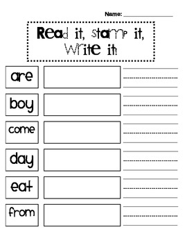 Read It, Stamp It, Write It Sight Word Game by Chaotic Fun | TpT