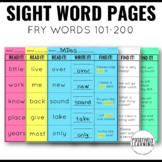 Fry's 2nd 100 Words Printable Worksheets and Sight Word Fl