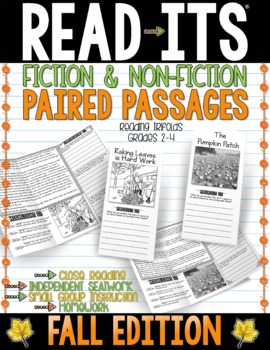 Preview of Read-Its® Paired Passages - Fall Edition | Distance Learning